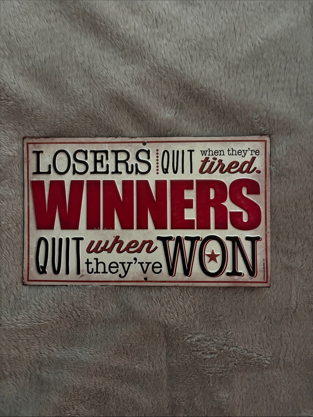 Open Road Brands Red and Cream 'Winners' Motivational Wall Sign